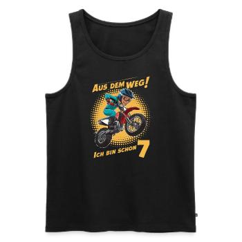 Out of the way! I'm already 7 children's birthday party - Men's Premium Organic Tank Top - black - Front - Michal (187cm)