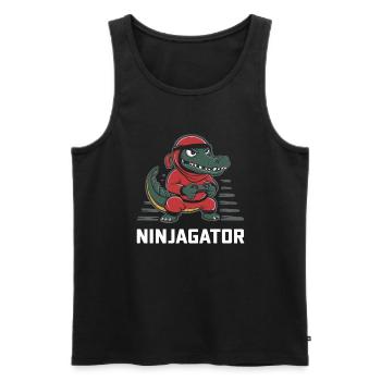 Ninja Alligator Gamer Fun Gaming Reptile Graphic - Men's Premium Organic Tank Top - black - Front - AI Model Male 178 light (178cm)