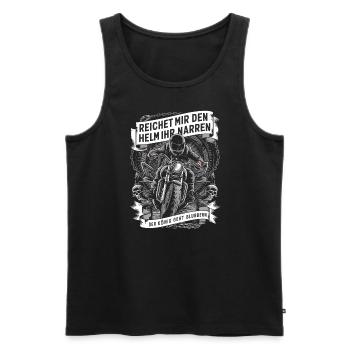 Reichet Mir Den Helm Biker Motorradfahrer - Männer Premium Bio Tank Top - Schwarz - Vorne - Michal (187cm)