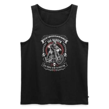 Reichet Mir Den Helm Biker Motorradfahrer - Männer Premium Bio Tank Top - Schwarz - Vorne - Michal (187cm)