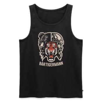 Homme barbu tout en un Viking - Débardeur bio Premium Homme - noir - Devant - AI Model Male 178 light (178cm)