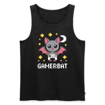 Mignon Gaming Bat Gamebat pour les amateurs de chauves-souris - Débardeur bio Premium Homme - noir - Devant - AI Model Male 178 light (178cm)