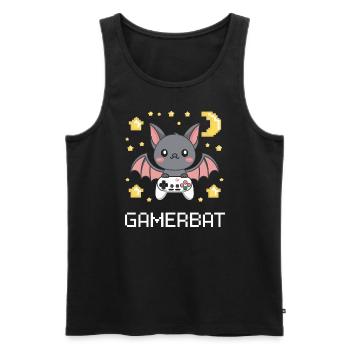 Mignon Gaming Bat Gamebat pour les amateurs de chauves-souris - Débardeur bio Premium Homme - noir - Devant - AI Model Male 178 light (178cm)