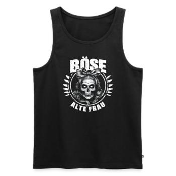 Motorrad Biker Lady Sarkasmus Böse alte Frau - Männer Premium Bio Tank Top - Schwarz - Vorne - Michal (187cm)