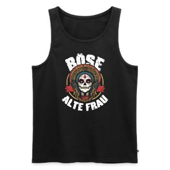 Motorrad Biker Lady Sarkasmus Böse alte Frau - Männer Premium Bio Tank Top - Schwarz - Vorne - Michal (187cm)