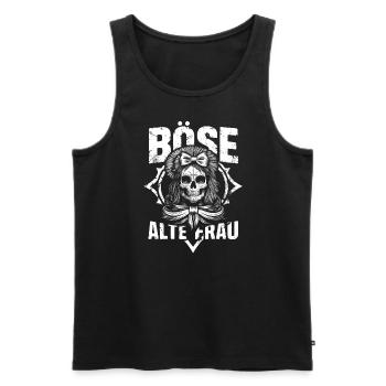 Motorrad Biker Lady Sarkasmus Böse alte Frau - Männer Premium Bio Tank Top - Schwarz - Vorne - Michal (187cm)
