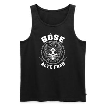 Motorrad Biker Lady Sarkasmus Böse alte Frau - Männer Premium Bio Tank Top - Schwarz - Vorne - Michal (187cm)