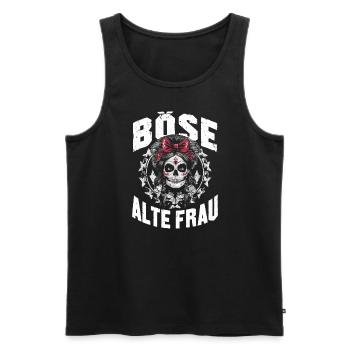 Motorrad Biker Lady Sarkasmus Böse alte Frau - Männer Premium Bio Tank Top - Schwarz - Vorne - Michal (187cm)