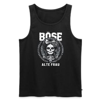 Motorrad Biker Lady Sarkasmus Böse alte Frau - Männer Premium Bio Tank Top - Schwarz - Vorne - Michal (187cm)