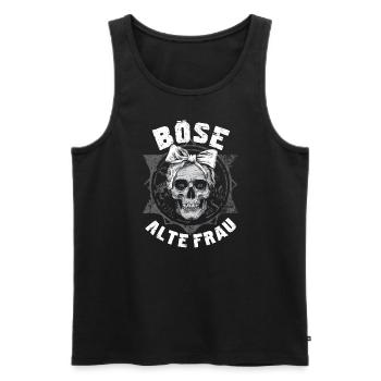 Motorrad Biker Lady Sarkasmus Böse alte Frau - Männer Premium Bio Tank Top - Schwarz - Vorne - Michal (187cm)