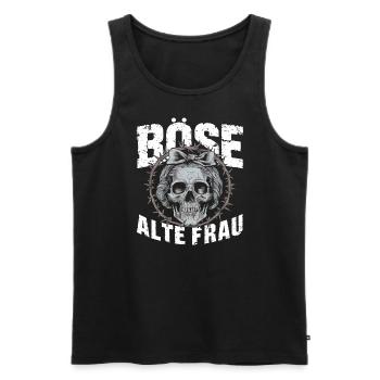 Motorrad Biker Lady Sarkasmus Böse alte Frau - Männer Premium Bio Tank Top - Schwarz - Vorne - Michal (187cm)