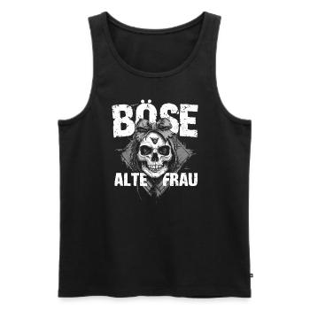 Motorrad Biker Lady Sarkasmus Böse alte Frau - Männer Premium Bio Tank Top - Schwarz - Vorne - Michal (187cm)