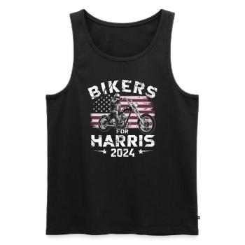 Bikers For Harris Kamala 2024 - Männer Premium Bio Tank Top - Schwarz - Vorne - AI Model Male 178 light (178cm)