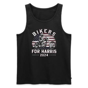 Bikers For Harris Kamala 2024 - Männer Premium Bio Tank Top - Schwarz - Vorne - AI Model Male 178 light (178cm)