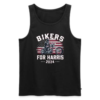 Bikers For Harris Kamala 2024 - Männer Premium Bio Tank Top - Schwarz - Vorne - AI Model Male 178 light (178cm)