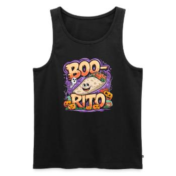 Boo-Rito Burrito d’Halloween Citrouille fantôme mignonne - Débardeur bio Premium Homme - noir - Devant - Michal (187cm)