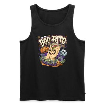Boo-Rito Burrito d’Halloween Citrouille fantôme mignonne - Débardeur bio Premium Homme - noir - Devant - Michal (187cm)