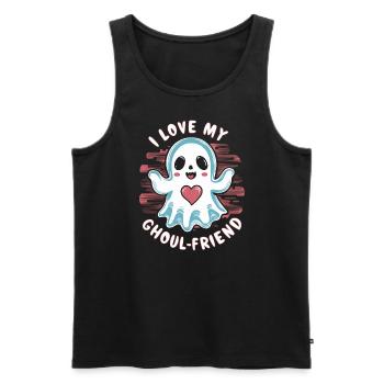 J’aime mon ami goule mignon fantôme Halloween - Débardeur bio Premium Homme - noir - Devant - Michal (187cm)