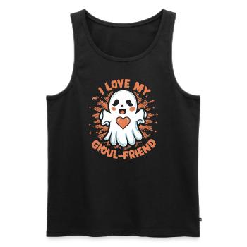 J’aime mon ami goule mignon fantôme Halloween - Débardeur bio Premium Homme - noir - Devant - Michal (187cm)