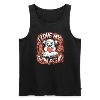 J’aime mon ami goule mignon fantôme Halloween - Débardeur bio Premium Homme - noir - Devant - Michal (187cm)