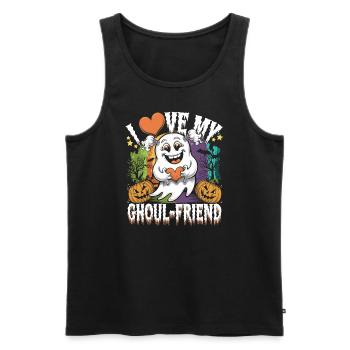J’aime mon ami goule mignon fantôme Halloween - Débardeur bio Premium Homme - noir - Devant - Michal (187cm)