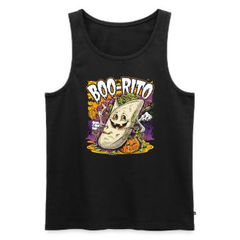 Boo-Rito Burrito d’Halloween Citrouille fantôme mignonne - Débardeur bio Premium Homme - noir - Devant - Michal (187cm)