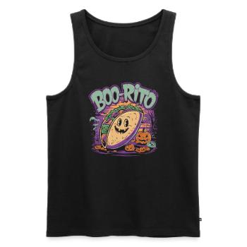 Boo-Rito Burrito d’Halloween Citrouille fantôme mignonne - Débardeur bio Premium Homme - noir - Devant - Michal (187cm)