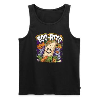 Boo-Rito Burrito d’Halloween Citrouille fantôme mignonne - Débardeur bio Premium Homme - noir - Devant - Michal (187cm)