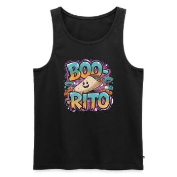 Boo-Rito Burrito d’Halloween Citrouille fantôme mignonne - Débardeur bio Premium Homme - noir - Devant - Michal (187cm)