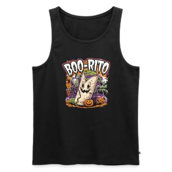Boo-Rito Burrito d’Halloween Citrouille fantôme mignonne - Débardeur bio Premium Homme - noir - Devant - Michal (187cm)