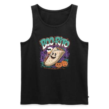Boo-Rito Burrito d’Halloween Citrouille fantôme mignonne - Débardeur bio Premium Homme - noir - Devant - Michal (187cm)