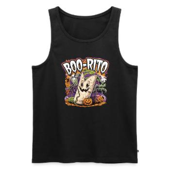 Boo-Rito Burrito d’Halloween Citrouille fantôme mignonne - Débardeur bio Premium Homme - noir - Devant - Michal (187cm)