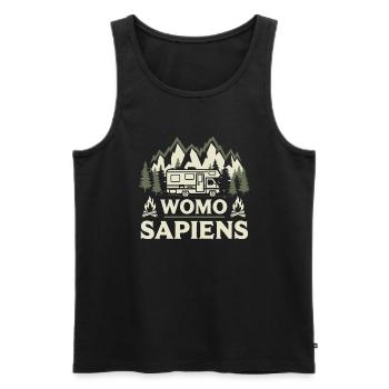 Womo Sapiens - Männer Premium Bio Tank Top - Schwarz - Vorne - AI Model Male 178 light (178cm)