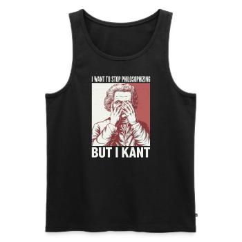 Je veux arrêter de philosopher mais je kant - Drôle - Débardeur bio Premium Homme - noir - Devant - AI Model Male 178 light (178cm)