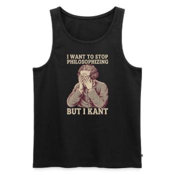I Want to Stop Philosophizing But I Kant - Funny - Männer Premium Bio Tank Top - Schwarz - Vorne - AI Model Male 178 light (178cm)