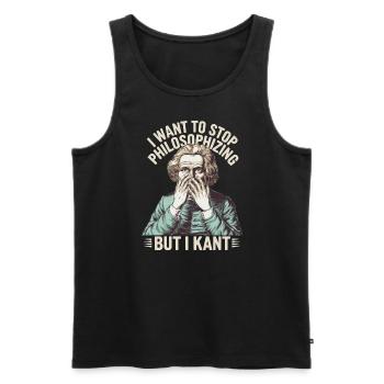 I Want to Stop Philosophizing But I Kant - Funny - Männer Premium Bio Tank Top - Schwarz - Vorne - AI Model Male 178 light (178cm)