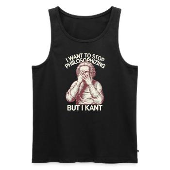 I Want to Stop Philosophizing But I Kant - Funny - Männer Premium Bio Tank Top - Schwarz - Vorne - AI Model Male 178 light (178cm)