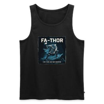 FA-THOR Comme un papa juste bien plus puissant Viking - Débardeur bio Premium Homme - noir - Devant - Michal (187cm)