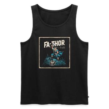 FA-THOR Comme un papa juste bien plus puissant Viking - Débardeur bio Premium Homme - noir - Devant - Michal (187cm)