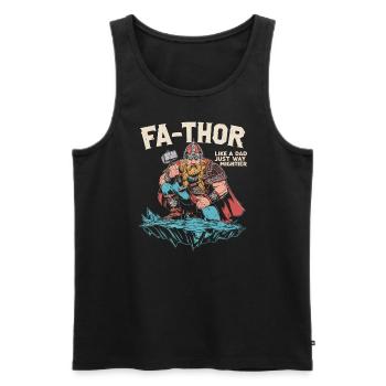 FA-THOR Comme un papa juste bien plus puissant Viking - Débardeur bio Premium Homme - noir - Devant - Michal (187cm)
