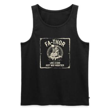 FA-THOR Comme un papa juste bien plus puissant Viking - Débardeur bio Premium Homme - noir - Devant - Michal (187cm)