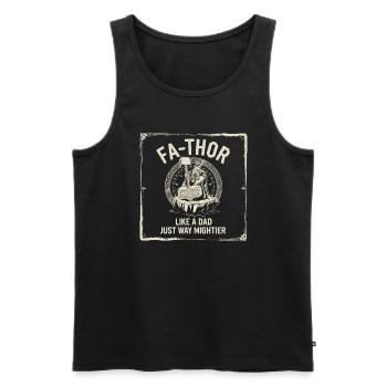 FA-THOR Comme un papa juste bien plus puissant Viking - Débardeur bio Premium Homme - noir - Devant - Michal (187cm)