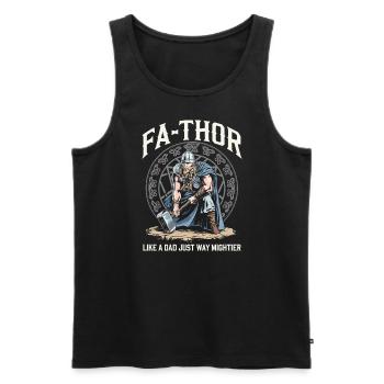 FA-THOR Comme un papa juste bien plus puissant Viking - Débardeur bio Premium Homme - noir - Devant - Michal (187cm)