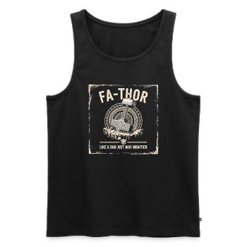 FA-THOR Comme un papa juste bien plus puissant Viking - Débardeur bio Premium Homme - noir - Devant - Michal (187cm)