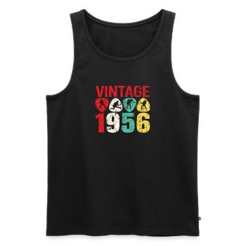 1956 Geburtstag Rock n Roll Vintage - Männer Premium Bio Tank Top - Schwarz - Vorne - Michal (187cm)