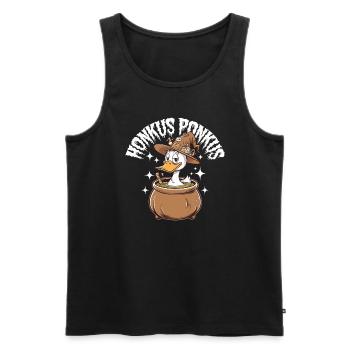 Honkus Ponkus Funny Duck Witch Halloween Magic - Men's Premium Organic Tank Top - black - Front - Michal (187cm)