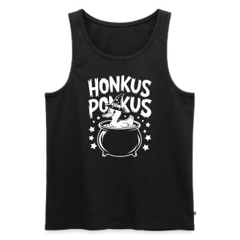 Honkus Ponkus Funny Duck Witch Halloween Magic - Men's Premium Organic Tank Top - black - Front - Michal (187cm)