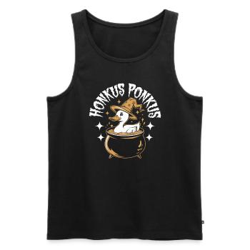 Honkus Ponkus Funny Duck Witch Halloween Magic - Men's Premium Organic Tank Top - black - Front - Michal (187cm)