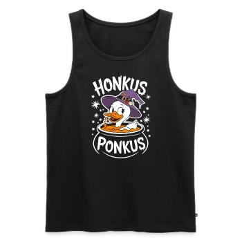 Honkus Ponkus Funny Duck Witch Halloween Magic - Men's Premium Organic Tank Top - black - Front - Michal (187cm)
