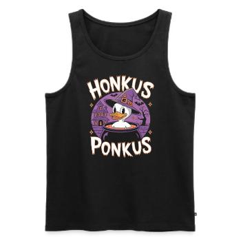 Honkus Ponkus Funny Duck Witch Halloween Magic - Men's Premium Organic Tank Top - black - Front - Michal (187cm)